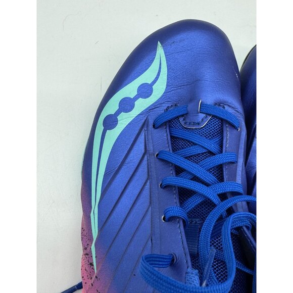 Saucony Women's Spitfire 5 Running Spikes Performance Shoes Size 9.5 Blue Pink - Picture 6 of 15